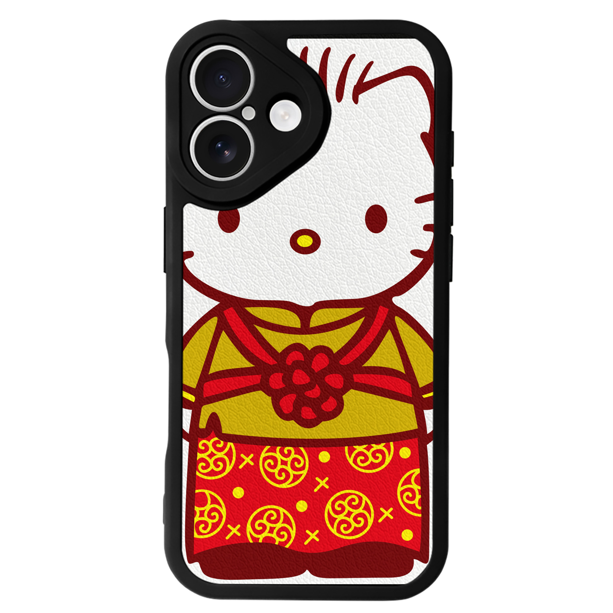 （画像用） Hello Kitty ハローキティ 【iPhone 16シリーズ対応】シリコンスマホケース（レザー調） 材質：シリコン
